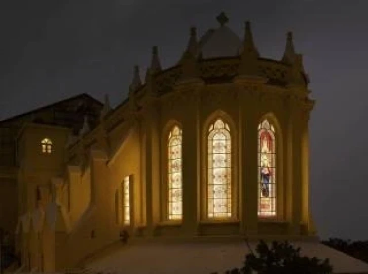 Night view of Outside of Chapel