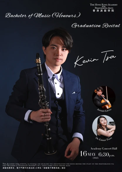 Thumbnail Academy Bachelor of Music (Honours) Degree Graduation Recital: Tsa Tsz-yin (Clarinet)